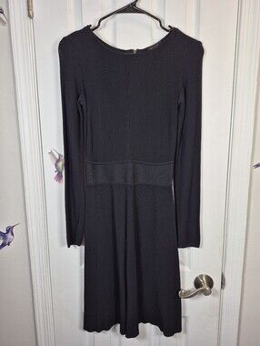 Laundry by Shelli Segal Black XS Black Zip Back Knit Dress Modern Uniform Office